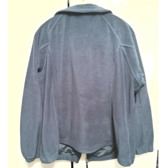 Columbia Navy fleece zip up jacket 2 zipper outside pockets 2 inside size XXL - Picture 3 of 10
